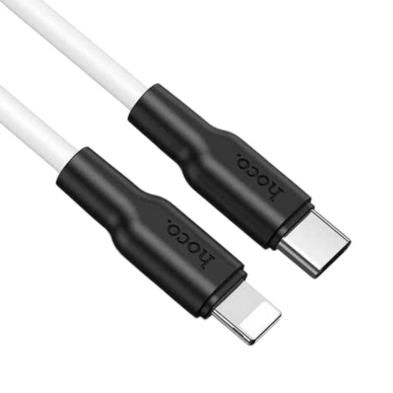 USB кабель Hoco X21 Plus Type-C to Lightning black white