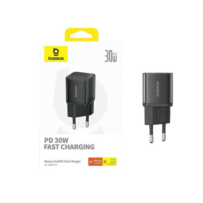Зарядний пристрій Baseus USB-C 30W, GAN5S black CCGAN30E5-S Зарядний пристрій Baseus USB-C 30W, GAN5S black CCGAN30E5-S