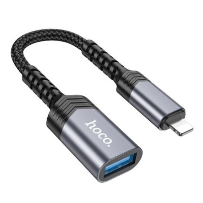 Перехідник OTG USB-Lighting Hoco UA24 black