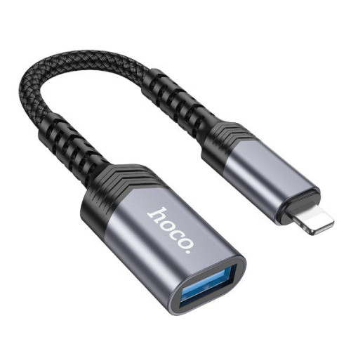 Перехідник OTG USB-Lighting Hoco UA24 black Перехідник OTG USB-Lighting Hoco UA24 black
