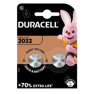 Батарейка Duracell CR2032 Lithium 3V 2шт