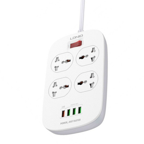 Мережевий подовжувач Ldnio SC4407, 4 розетки, 4-port USB, 2 метри white Мережевий подовжувач Ldnio SC4407, 4 розетки, 4-port USB, 2 метри white