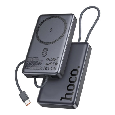 Зовнішній акумулятор Hoco Q44 20W MagSafe 10000 mAh metal grey