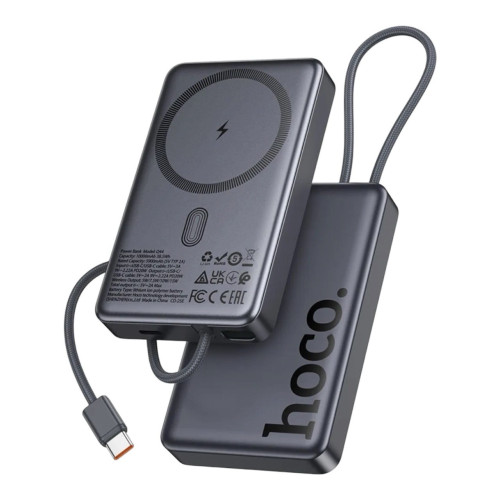 Зовнішній акумулятор Hoco Q44 20W MagSafe 10000 mAh metal grey