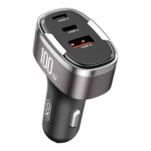 Автомобільний зарядний пристрій XO CC61 USB-A , USB-C 100W black