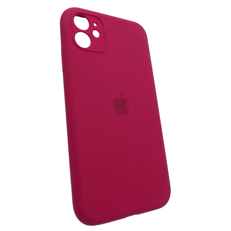Накладка Original Silicone Case iPhone 11 rose red Close Camera