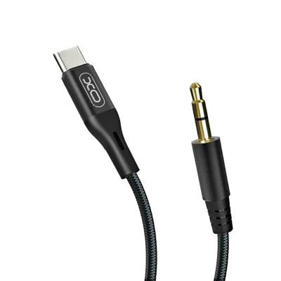 Перехідник Type-C на AUX 3.5 мм XO NB-R155B 1 метр black