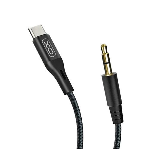 Перехідник Type-C на AUX 3.5 мм XO NB-R155B 1 метр black