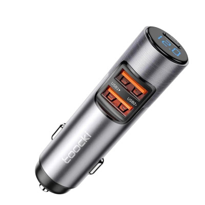 Автомобільний зарядний пристрій Toocki TQ-CC29, 2 USB-A 24W, USB-C 45W, total 69W, LCD gray Автомобільний зарядний пристрій Toocki TQ-CC29, 2 USB-A 24W, USB-C 45W, total 69W, LCD gray