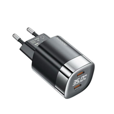 Зарядний пристрій Toocki TCT35-06EU LCD, USB-C PD 35W, USB-C 35W black Зарядний пристрій Toocki TCT35-06EU LCD, USB-C PD 35W, USB-C 35W black