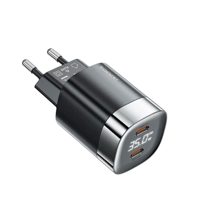 Зарядний пристрій Toocki TCT35-06EU LCD, USB-C PD 35W, USB-C 35W black