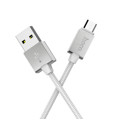 USB кабель Hoco U49 metal microUSB white USB кабель Hoco U49 metal microUSB white