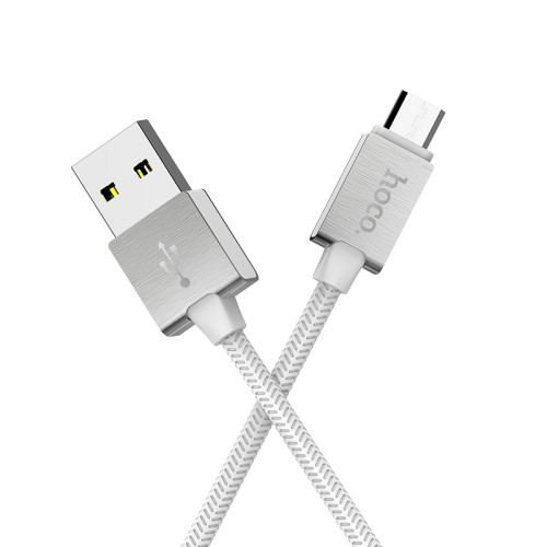USB кабель Hoco U49 metal microUSB white USB кабель Hoco U49 metal microUSB white