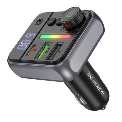 FM трансмітер Bluetooth Borofone BC50 PD38W+QC3.0 black FM трансмітер Bluetooth Borofone BC50 PD38W+QC3.0 black