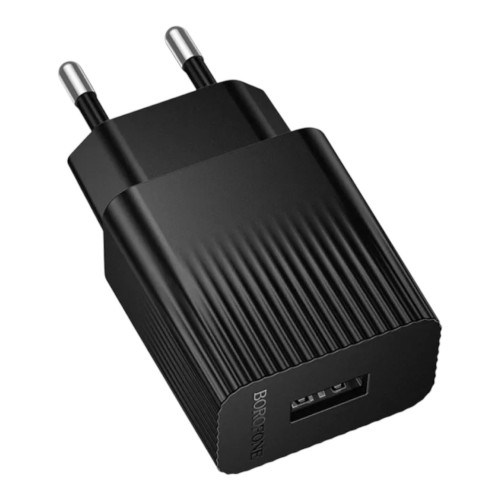 Зарядний пристрій Borofone BAS71A USB-A, 2.1A black Зарядний пристрій Borofone BAS71A USB-A, 2.1A black
