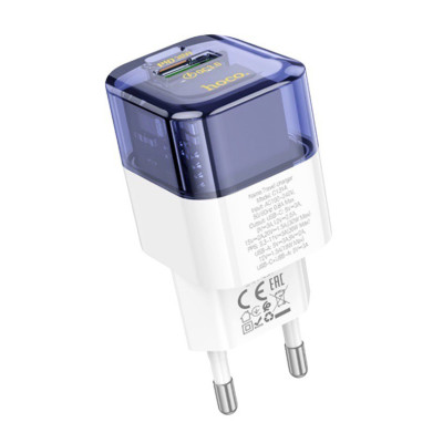 Зарядний пристрій Hoco C131A USB-A, USB-C, PD 30W blue Зарядний пристрій Hoco C131A USB-A, USB-C, PD 30W blue