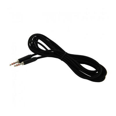 Аудіо-кабель Fabric Braid AUX 3.5 мм 1.5 метра black Аудіо-кабель Fabric Braid AUX 3.5 мм 1.5 метра black