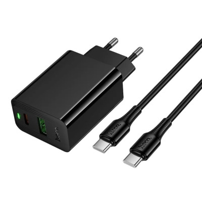 Зарядний пристрій з кабелем Type-C to Type-C Hoco CS95A USB-A, USB-C 30W black