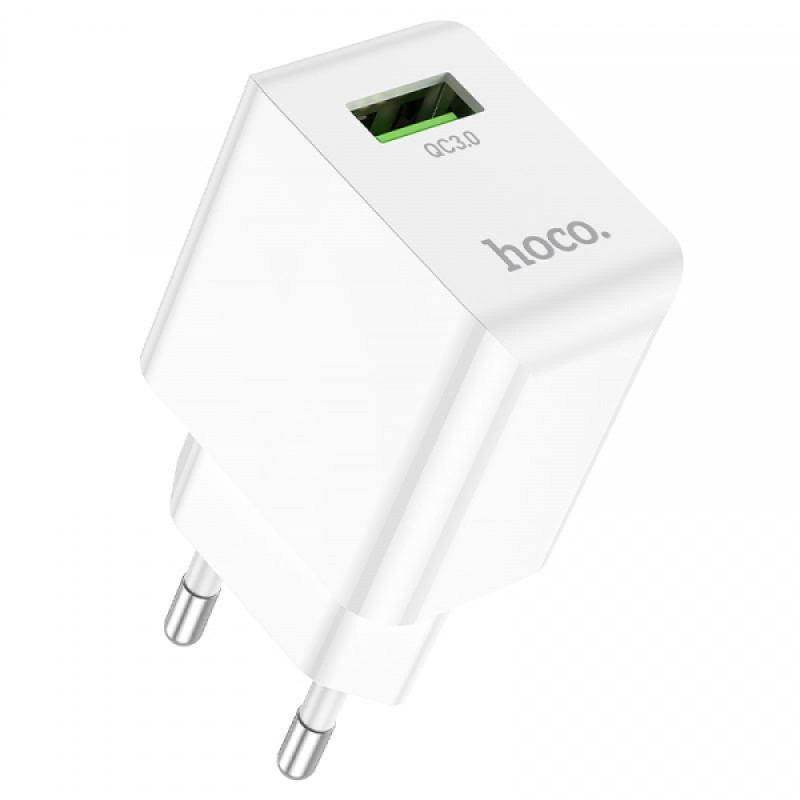 Зарядний пристрій Hoco C98A USB-A 3A, 18W, QC3.0 white