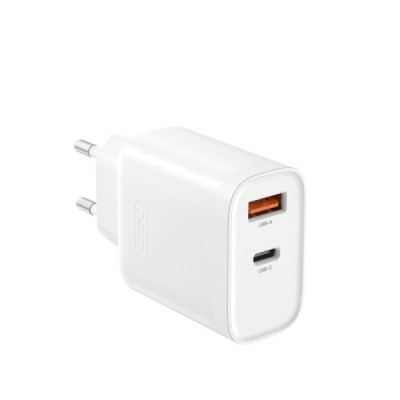 Зарядний пристрій XO L116, USB-C 30W, USB-A 3A, QC3.0 white Зарядний пристрій XO L116, USB-C 30W, USB-A 3A, QC3.0 white