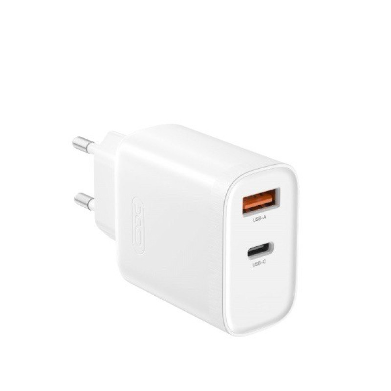 Зарядний пристрій XO L116, USB-C 30W, USB-A 3A, QC3.0 white