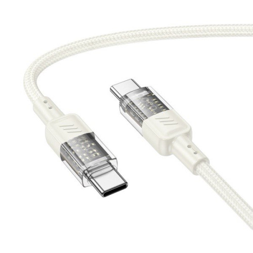 USB кабель Hoco U129 Type-C to Type-C beige 1.2m USB кабель Hoco U129 Type-C to Type-C beige 1.2m
