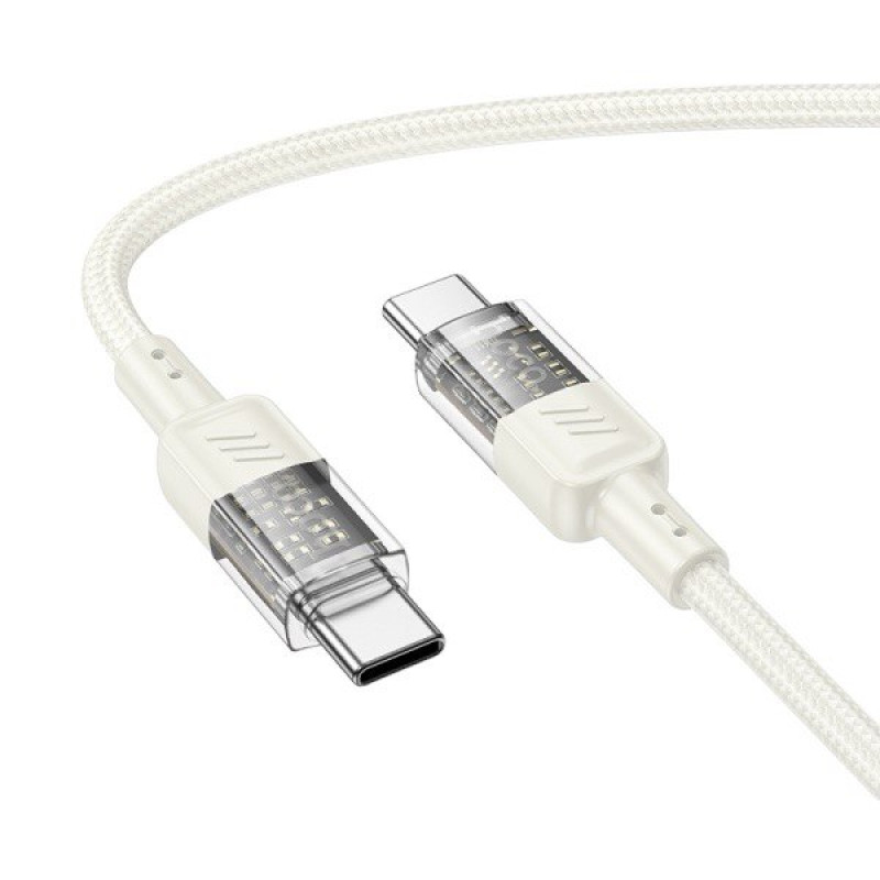 USB кабель Hoco U129 Type-C to Type-C 1.2m beige