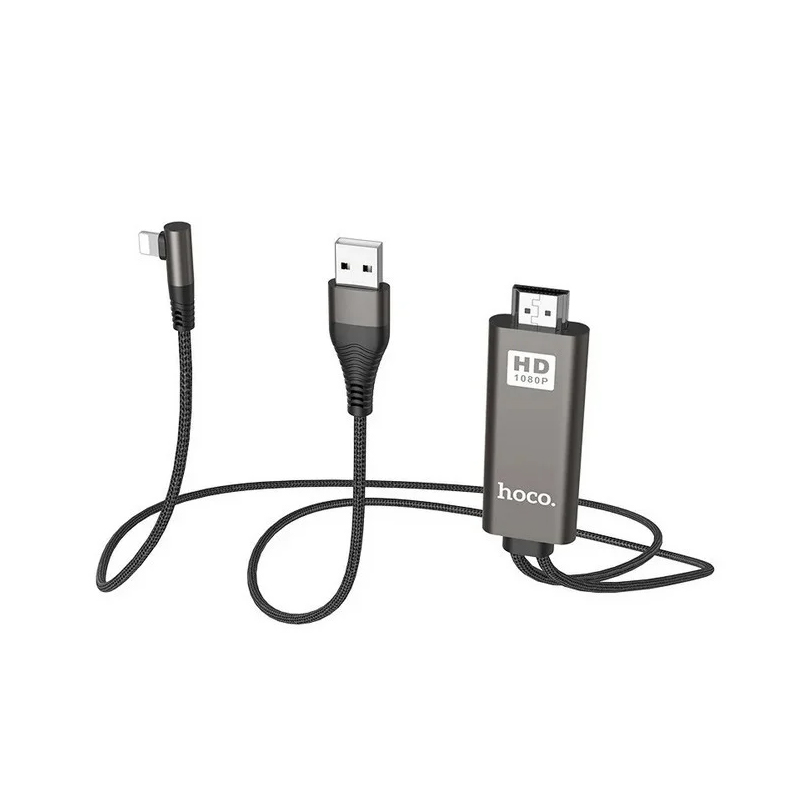 Перехідник кабель iPhone Lightning на HDMI Hoco UA14 2 метра black