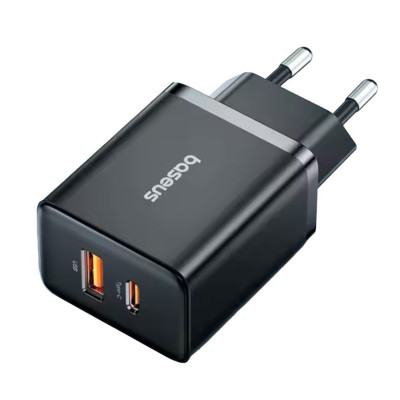 Зарядний пристрій Baseus USB-C, USB-A 20W EU black CCXFK20UE Зарядний пристрій Baseus USB-C, USB-A 20W EU black CCXFK20UE