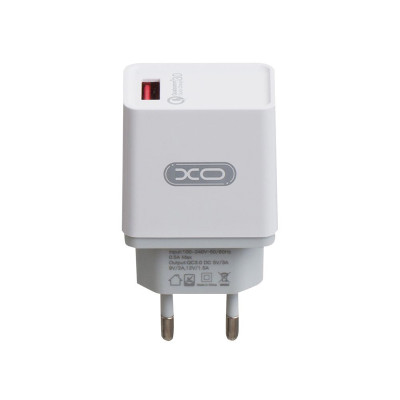 Зарядний пристрій XO L32 1 USB 3000 mA QC 3.0 quick charge white Зарядний пристрій XO L32 1 USB 3000 mA QC 3.0 quick charge white