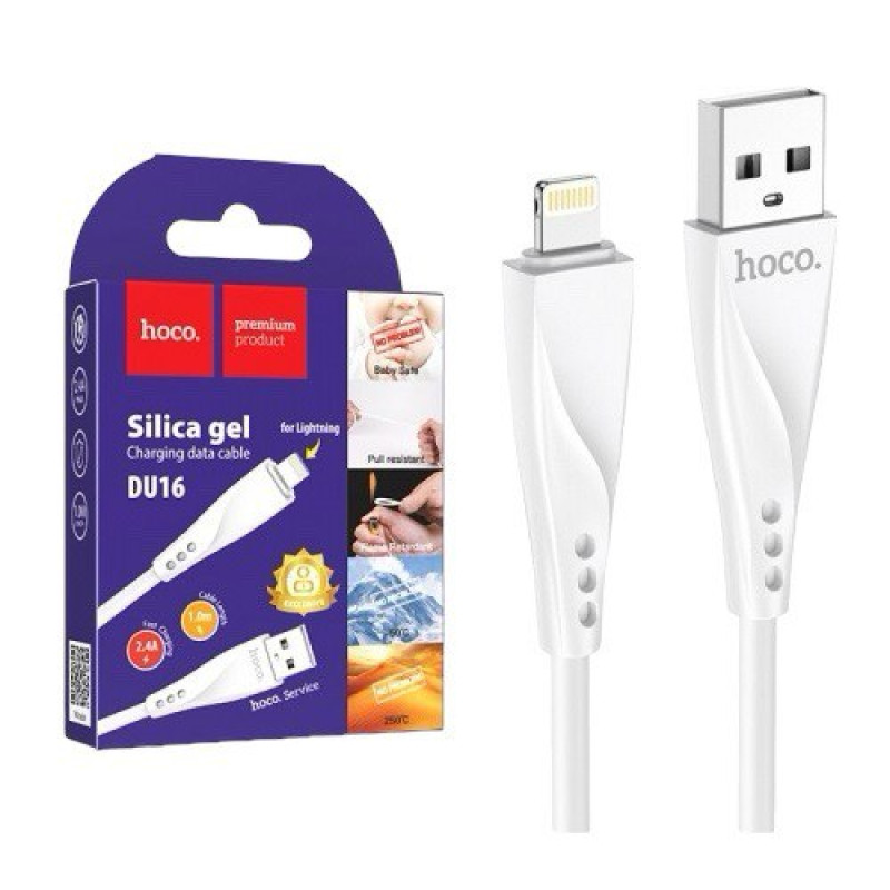 USB кабель Hoco DU16 Lightning white