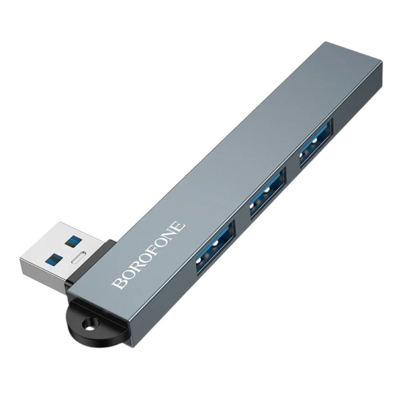 USB-hub USB-A to 4 USB-A ports Borofone FH1 metal gray USB-hub USB-A to 4 USB-A ports Borofone FH1 metal gray