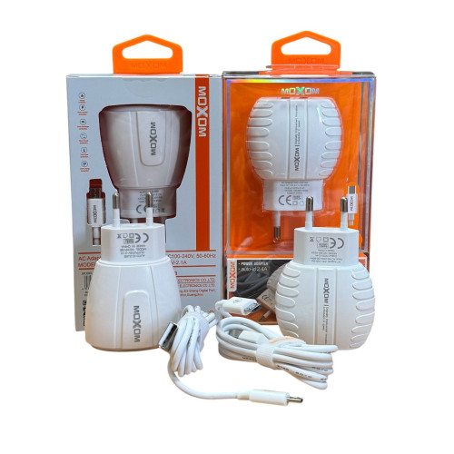 Зарядний пристрій з кабелем microUSB Moxom USB-A 2.1-2.4А