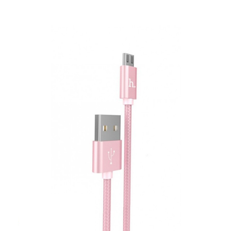 USB кабель Hoco X2 Knitted microUSB rose-gold