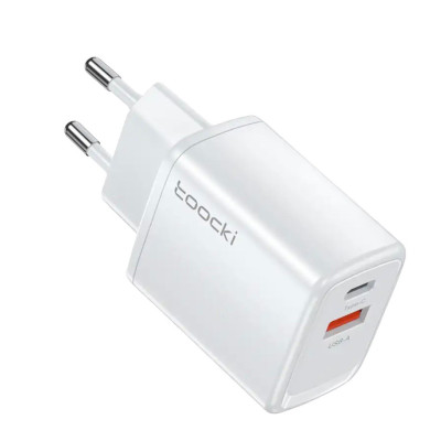 Зарядний пристрій Toocki USB-A, USB-C 20W white Зарядний пристрій Toocki USB-A, USB-C 20W white