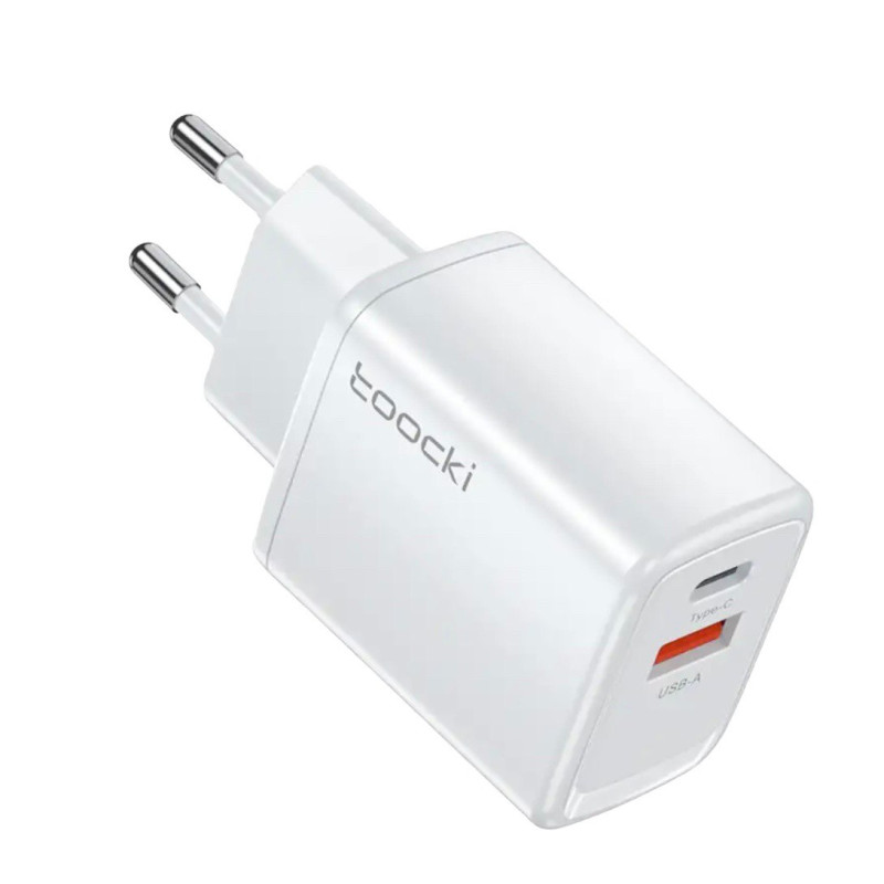 Зарядний пристрій Toocki USB-A, USB-C 20W white