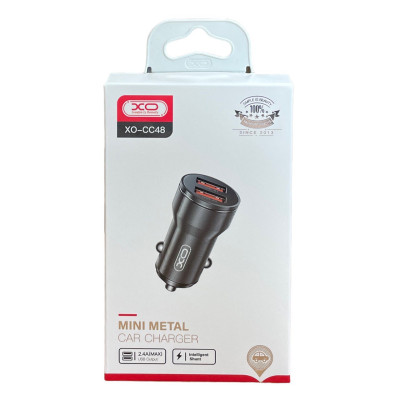 Автомобільний зарядний пристрій XO CC48 2 USB-A, 2.4А black Автомобільний зарядний пристрій XO CC48 2 USB-A, 2.4А black