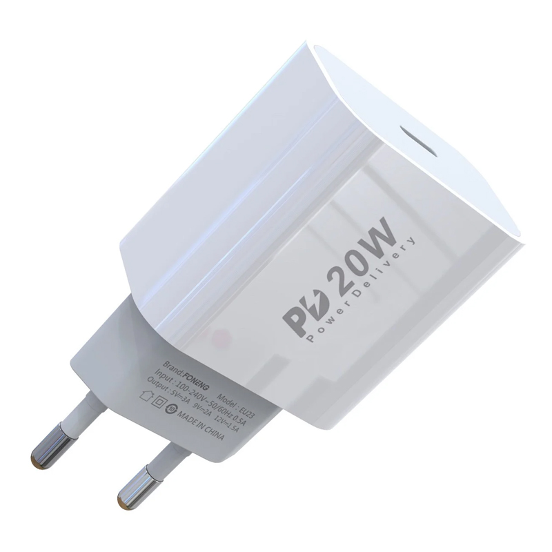 Зарядний пристрій Foneng EU23 PD3.0 3000 mA, 20W white