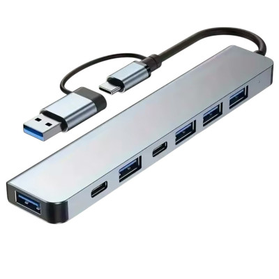 USB-hub USB-C 7 in 1 з перехідником USB-hub USB-C 7 in 1 з перехідником