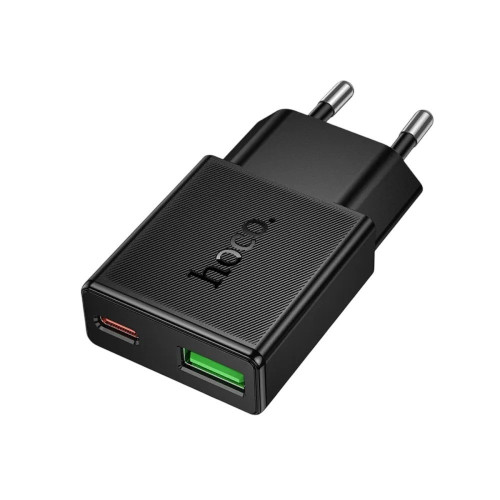 Зарядний пристрій Hoco N73 USB-A, USB-C 20W ultra-thin black Зарядний пристрій Hoco N73 USB-A, USB-C 20W ultra-thin black
