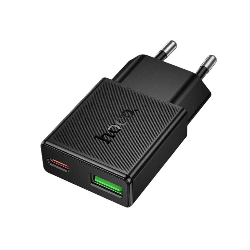 Зарядний пристрій Hoco N73 USB-A, USB-C 20W ultra-thin black Зарядний пристрій Hoco N73 USB-A, USB-C 20W ultra-thin black