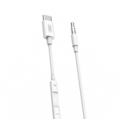 Перехідник Type-C на AUX 3.5 мм XO NB-R192B 1 метр white