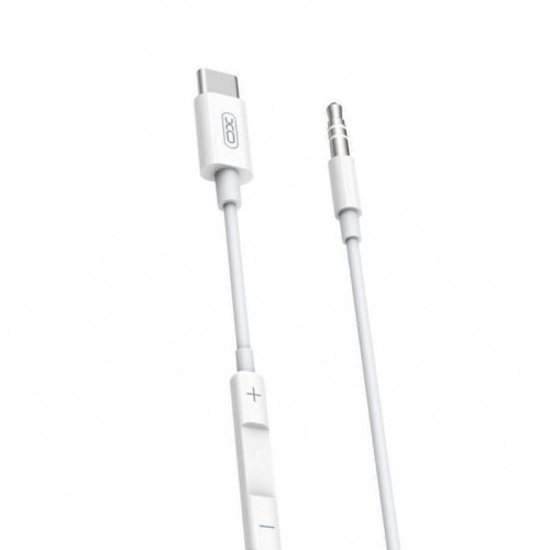 Перехідник Type-C на AUX 3.5 мм XO NB-R192B 1 метр white