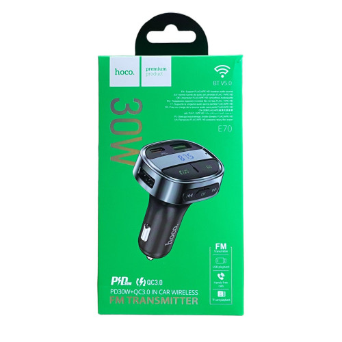 FM трансмітер Hoco E70 black FM трансмітер Hoco E70 black