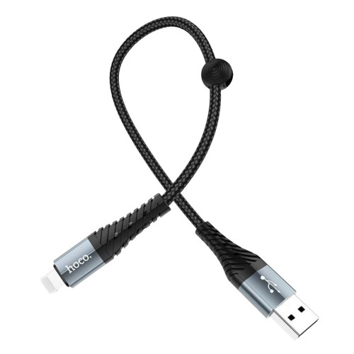 USB кабель Hoco X38 Cool Lightning black 25 сантиметрів USB кабель Hoco X38 Cool Lightning black 25 сантиметрів