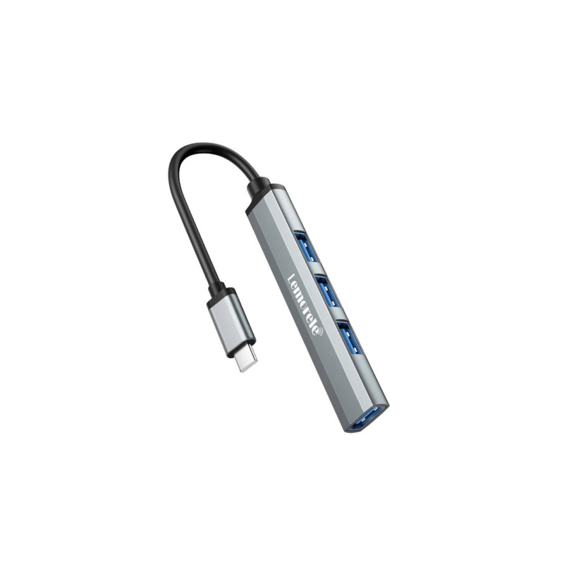 USB-hub USB-C to 4xUSB-A Lemorele gray
