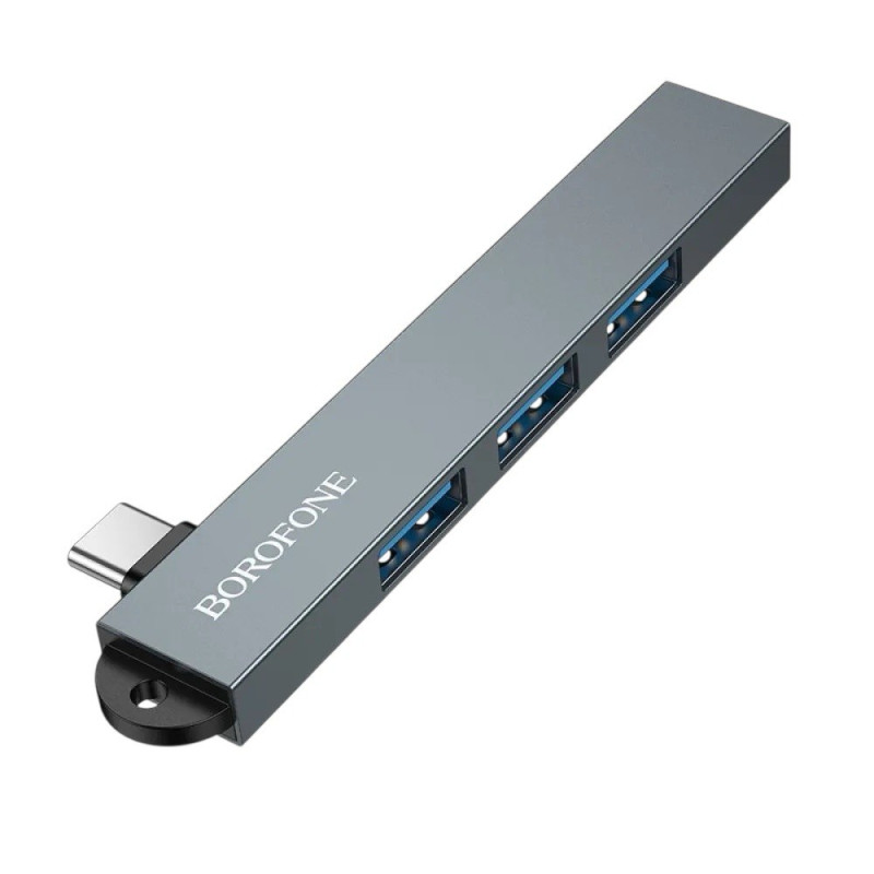USB-hub USB-C to 4 USB-A ports Borofone FH1A metal gray USB-hub USB-C to 4 USB-A ports Borofone FH1A metal gray