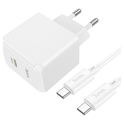 Зарядний пристрій з кабелем Type-C to Type-C Hoco CS13A USB-C, PD 20W white Зарядний пристрій з кабелем Type-C to Type-C Hoco CS13A USB-C, PD 20W white