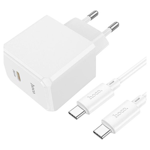Зарядний пристрій з кабелем Type-C to Type-C Hoco CS13A USB-C, PD 20W white Зарядний пристрій з кабелем Type-C to Type-C Hoco CS13A USB-C, PD 20W white