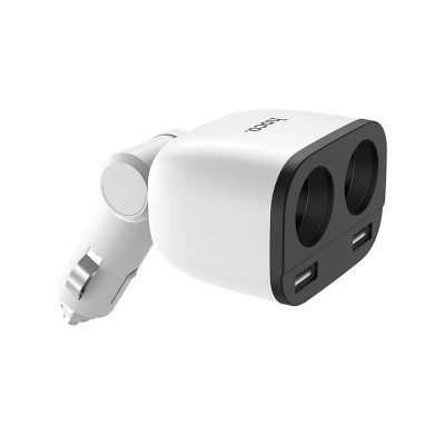 Автомобільний зарядний пристрій розгалужувач Hoco Z28 2 USB 2400 mA LCD white Автомобільний зарядний пристрій розгалужувач Hoco Z28 2 USB 2400 mA LCD white